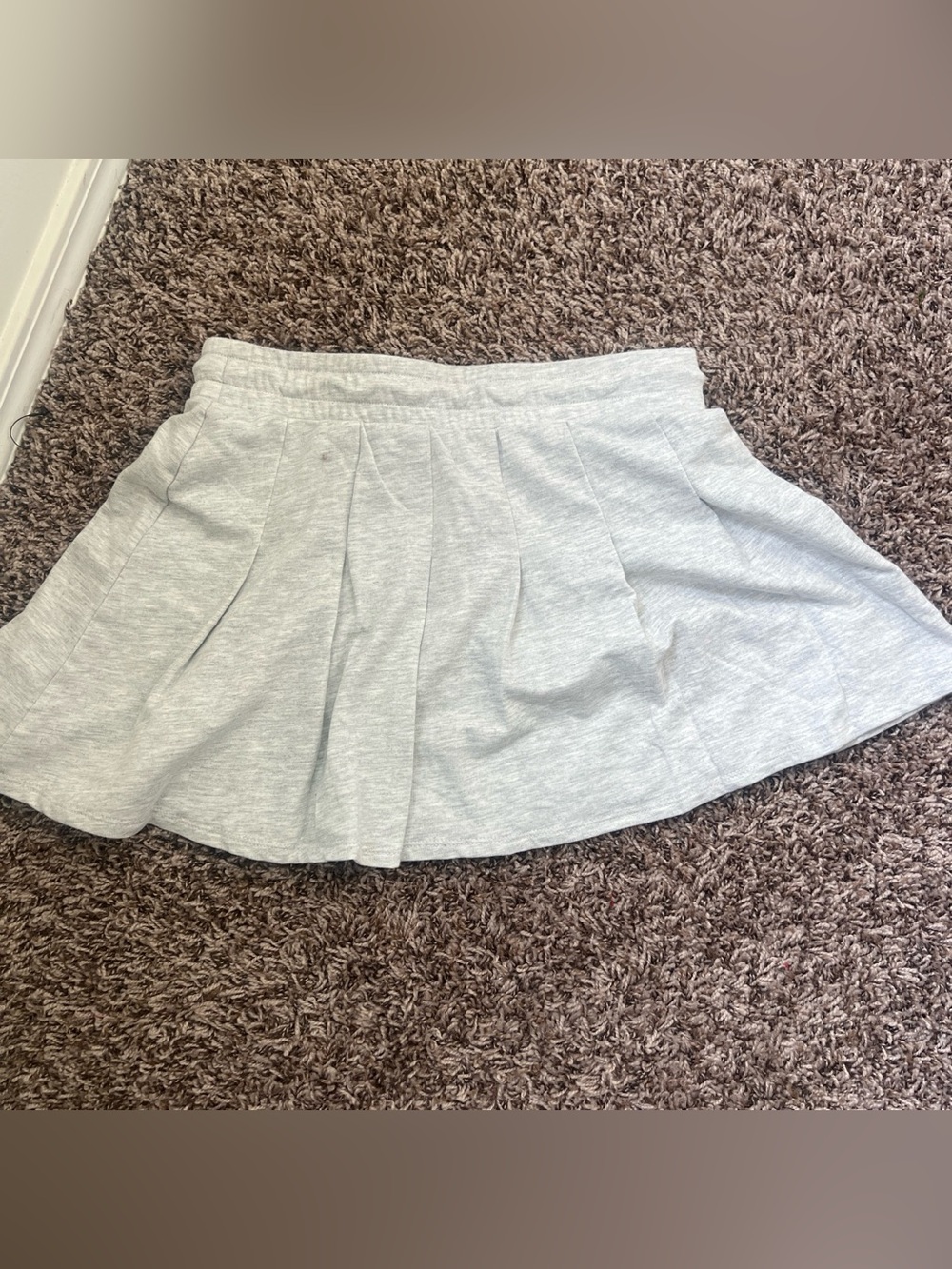 No Boundaries Light Gray Pleated Mini Skirt